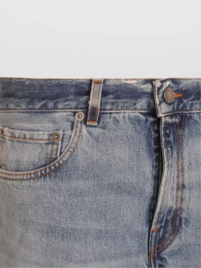 Haikure Straight Leg Trousers Belt Loops In Blue