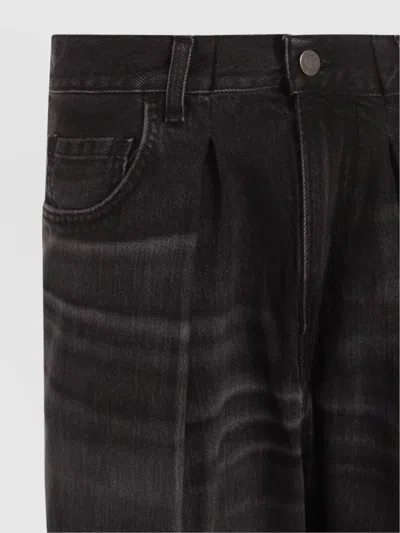 Haikure Straight Trousers With Patch And Pockets In Black