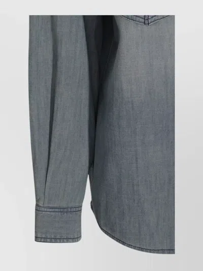 Isabel Marant Étoile Casual Shirt With Chest Pockets And Collared Neck In Blue