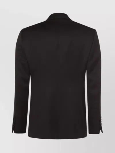 Tom Ford Luxe Suit With Satin Lapel And Buttoned Cuffs In Black