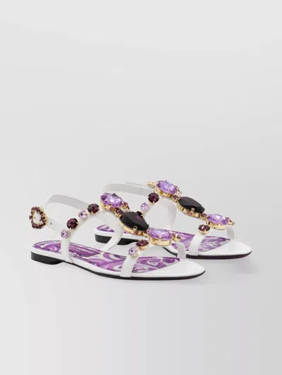 Dolce & Gabbana Heel Sandals With Embellished Jewel Accents