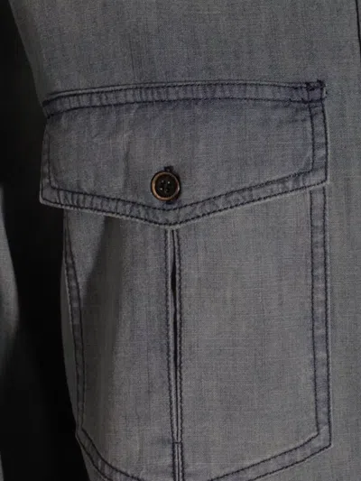 Isabel Marant Étoile Casual Shirt With Chest Pockets And Collared Neck In Blue