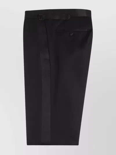 Tom Ford Luxe Suit With Satin Lapel And Buttoned Cuffs In Black