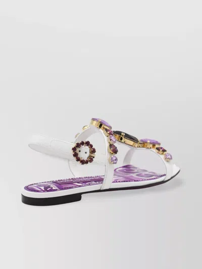 Dolce & Gabbana Heel Sandals With Embellished Jewel Accents