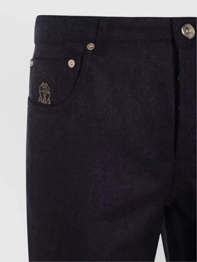 Brunello Cucinelli Trousers Featuring Back Pockets And Belt Loops In Blue