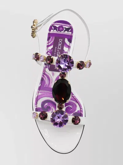 Dolce & Gabbana Heel Sandals With Embellished Jewel Accents