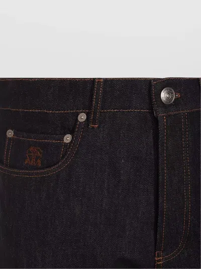 Brunello Cucinelli Straight Leg Trousers With Belt Loops In Black