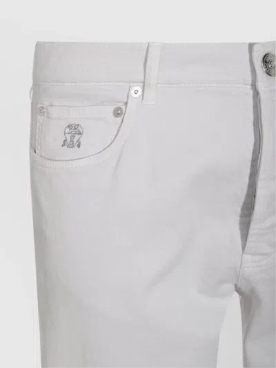 Brunello Cucinelli Trousers Relaxed Fit Rolled Cuffs In Gray