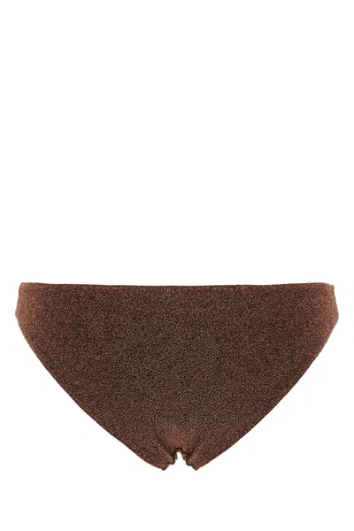 Eres Women Orange Stretch Nylon Blend Etincelant Bikini Bottom In Brown