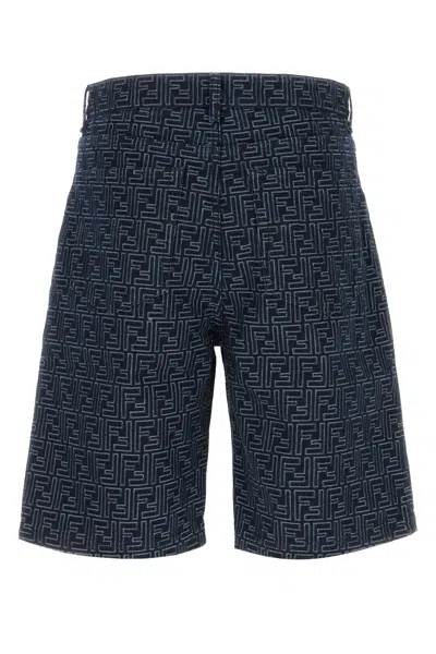 Fendi Short Jeans In Blue