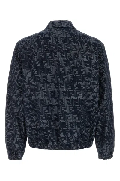 Fendi Embroidered Denim Bomber Jacket