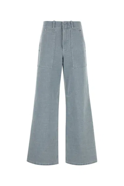 Fendi Denim Wide-leg Jeans In Blue