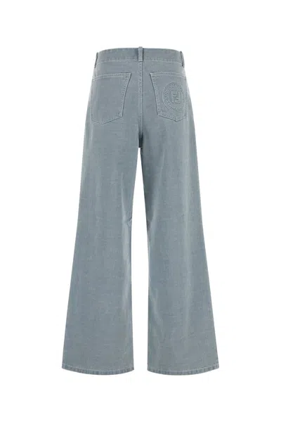 Fendi Denim Wide-leg Jeans In Blue