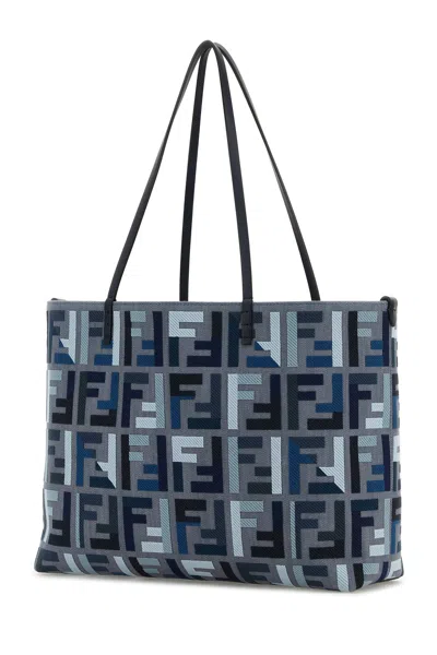 Fendi Women Embroidered Canvas Large Roll Shopping Bag