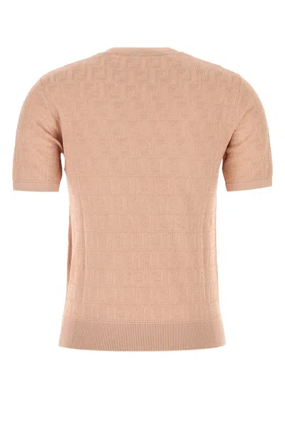 Fendi Ff Cotton And Viscose Sweater In Neutral