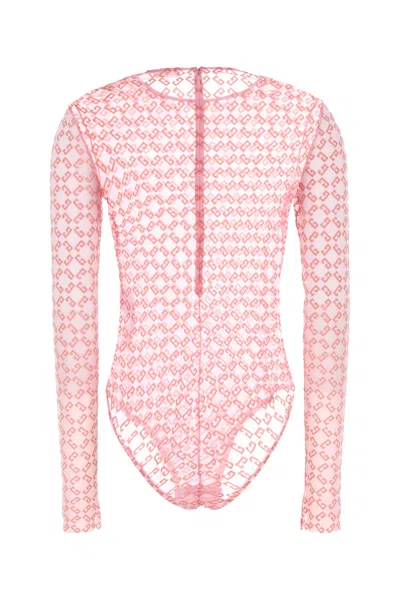 Givenchy Monogram 72 Mesh Fitted Bodysuit In Pink
