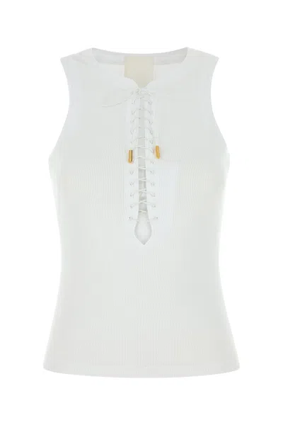Givenchy Women White Stretch Cotton Tank Top In White