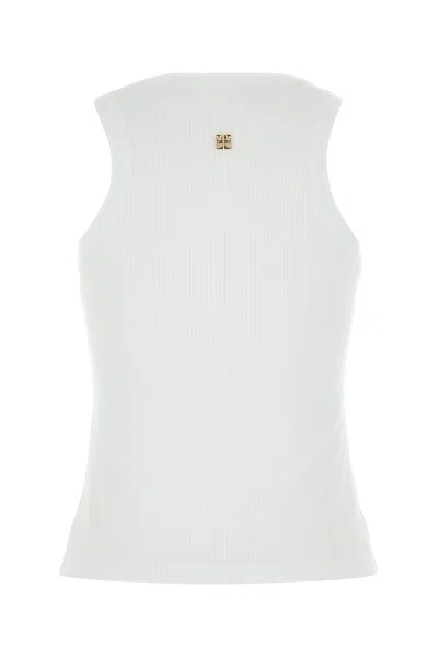 Givenchy Women White Stretch Cotton Tank Top In White
