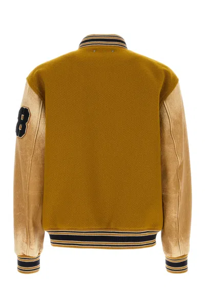 Golden Goose Wool And Leather Bomber Jacket In Brown