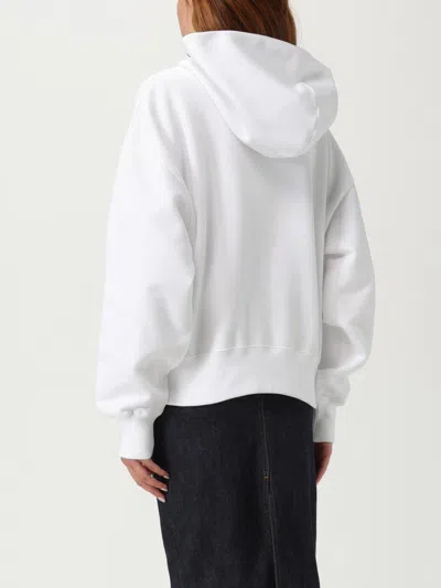 Gucci Cotton Sweatshirt With Hood And Kangaroo Pocket In White