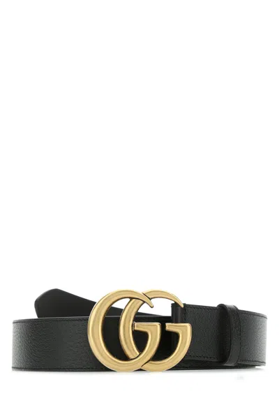 Gucci Women Black Leather Belt