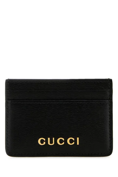 Gucci Women Black Leather Card Holder
