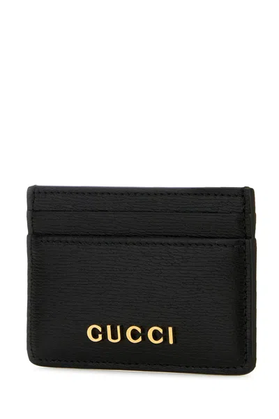 Gucci Women Black Leather Card Holder