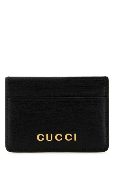 Gucci Women Black Leather Card Holder