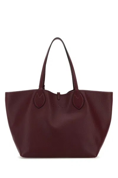 Gucci Women Burgundy Leather Reversible Shopping Bag