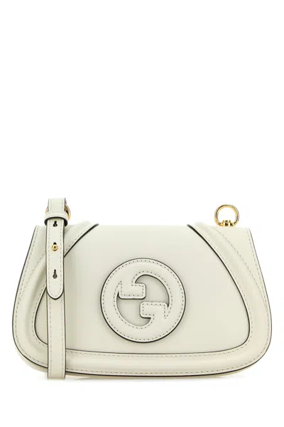 Gucci Women Ivory Leather Small  Blondie Crossbody Bag