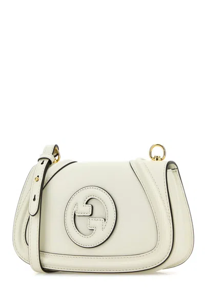 Gucci Women Ivory Leather Small  Blondie Crossbody Bag