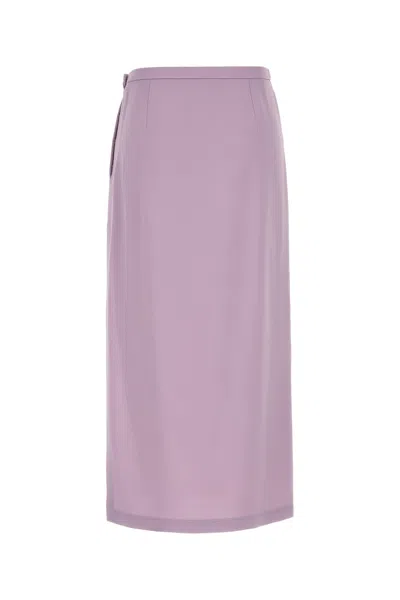 Gucci Women Lilac Crepe Skirt In Purple
