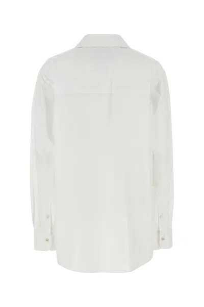 Gucci Oversize Shirt With Collared Neck And Textured Panel In White