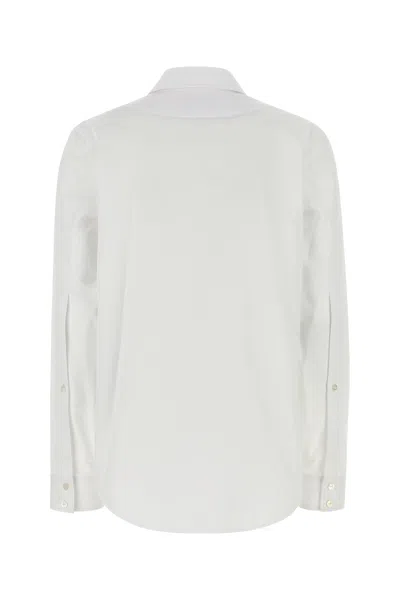 Gucci White Shirt With Pointed Collar With Tie Detail And Horsebit In Cotton Woman In White