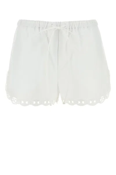 Gucci Women White Poplin Shorts