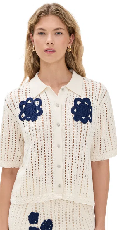 De Loreta Guatemala Cardigan White Knit