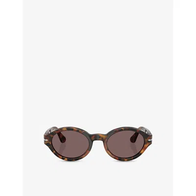 Persol Womens Po3378s Loris Oval-frame Acetate Sunglasses Brown