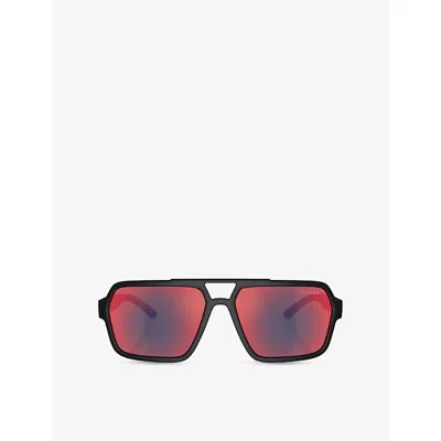 Prada Womens Ps A06s Pilot-frame Injected Sunglasses Black