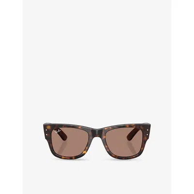 Ray Ban Womens Rb0840s Mega Wayfarer Summer Capsule Square-frame Propionate Sunglasses Brown
