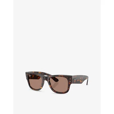 Ray Ban Womens Rb0840s Mega Wayfarer Summer Capsule Square-frame Propionate Sunglasses Brown