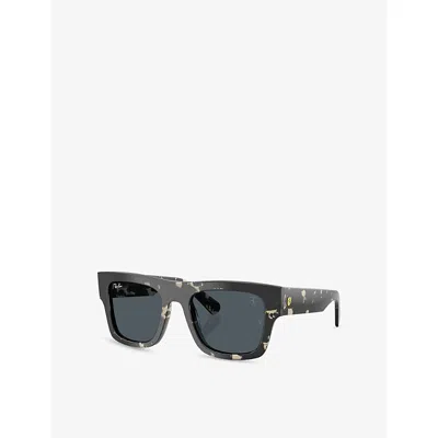 Ray Ban Womens Rb2217m Scuderia Ferrari Collection Square-frame Acetate Sunglasses Brown