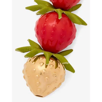 Loewe Womens Strawberry Acetate And Brass Charm Red/gold