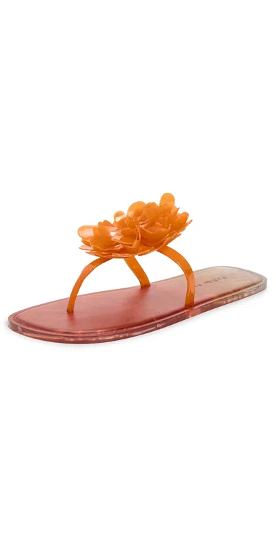 Farm Rio Citrus Flower Jelly Flat Sandals Citrus In Orange