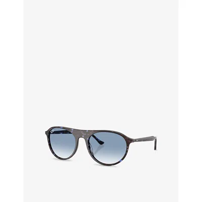 Ray Ban Womens Rb2215 Square-frame Acetate Sunglasses Blue