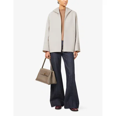 's Max Mara Womens Romina Hooded Wool Coat Ivory