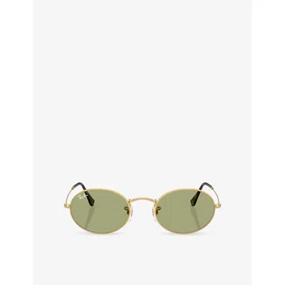 Ray Ban Womens Rb3547 Oval Metal Summer Capsule Oval-frame Metal Sunglasses Gold
