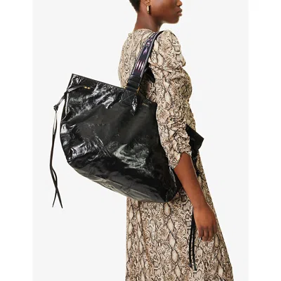 Isabel Marant Womens Wardy Leather Shoulder Bag Black