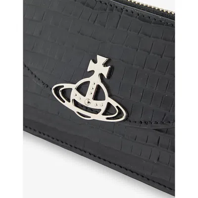 Vivienne Westwood Mens Half Moon Leather Card Holder Black