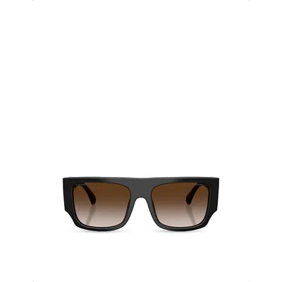 Pre-owned Chanel Womens Ch5549 Square-frame Acetate Sunglasses Black