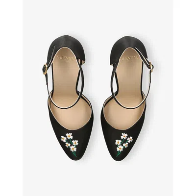 Valentino Garavani Hi Dolly Fabric Pumps With 105 Mm Floral Embroidery Woman Black 41